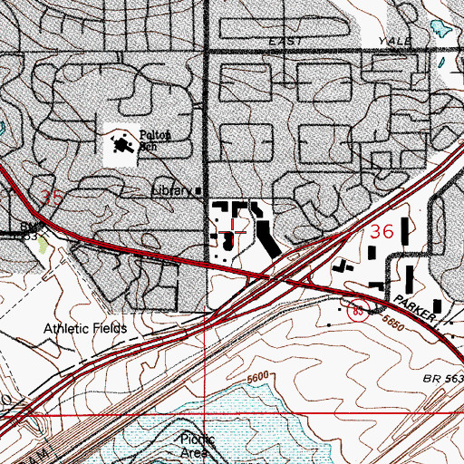 Topographic Map of Eastwood Village Shopping Center, CO