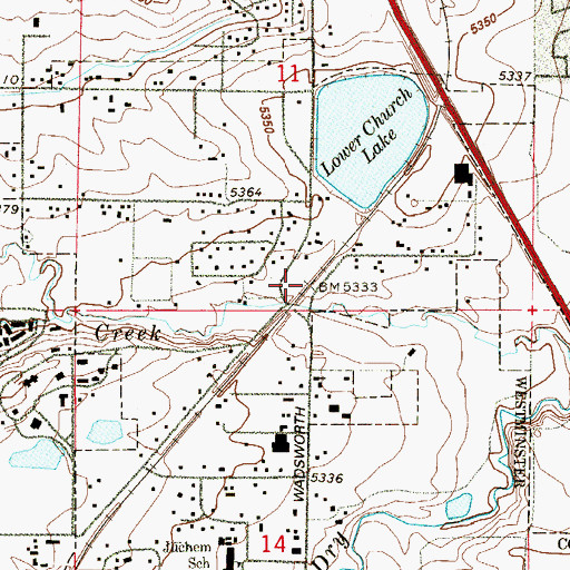 Topographic Map of Sensory Park, CO
