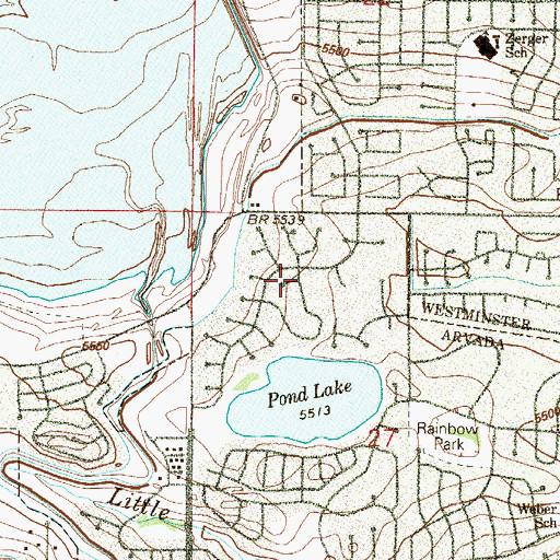 Topographic Map of The Pond, CO