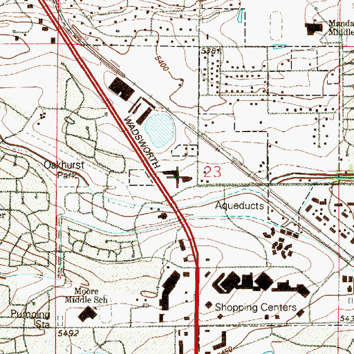 Topographic Map of Brentcross Shops Shopping Center, CO
