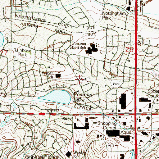 Topographic Map of Rainbow II Park, CO