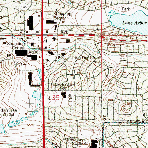 Topographic Map of Parkway Estates, CO