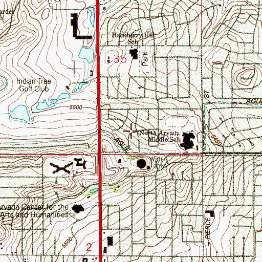 Topographic Map of Hackberry Hills, CO