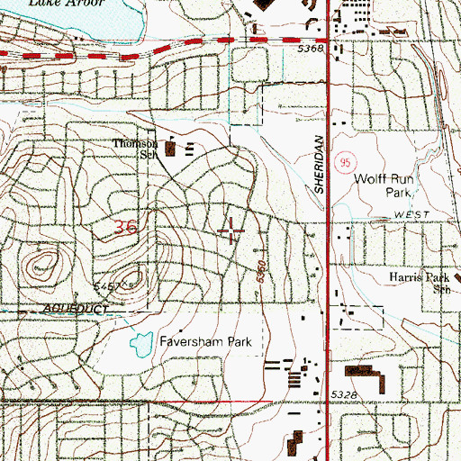 Topographic Map of Wood Creek, CO