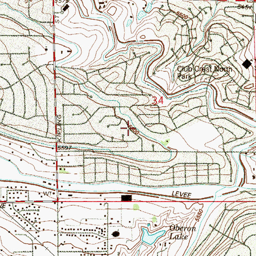 Topographic Map of Club Crest, CO