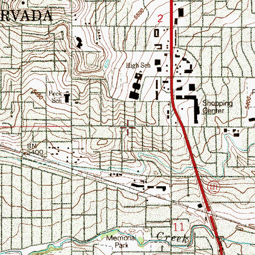 Topographic Map of Scenic Heights, CO