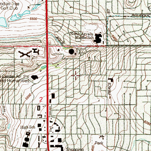 Topographic Map of Lakeview Meadows, CO