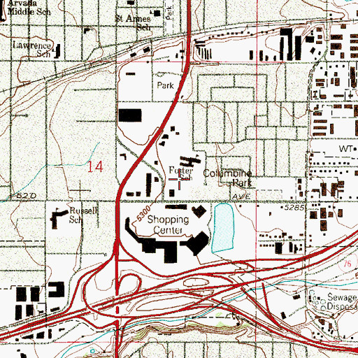 Topographic Map of Foster Park, CO