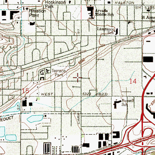 Topographic Map of Park Slope, CO