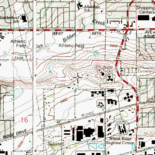 Topographic Map of Skyline Estates, CO