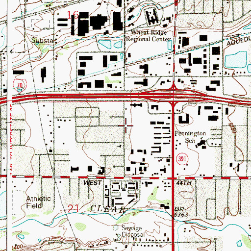 Topographic Map of Fruitdale Park, CO