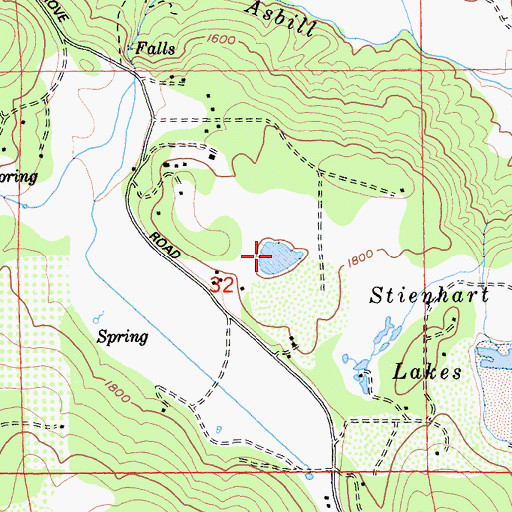 Topographic Map of Stienhart Lakes, CA