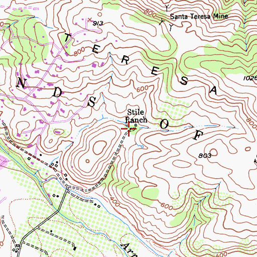 Topographic Map of Stile Ranch, CA