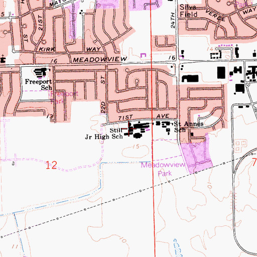 Topographic Map of John H Still Elementary School, CA