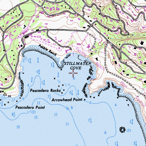 Topographic Map of Stillwater Cove, CA
