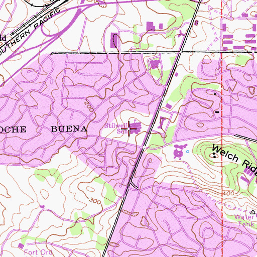 Topographic Map of Stillwell Elementary School, CA