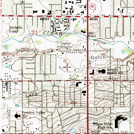 Topographic Map of Cambridge Park, CO