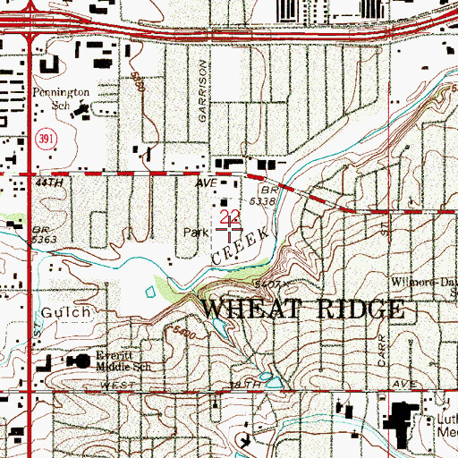 Topographic Map of Anderson Park, CO