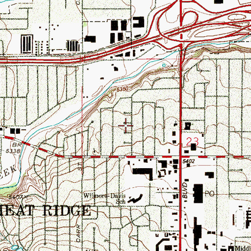 Topographic Map of Hillcrest Heights, CO