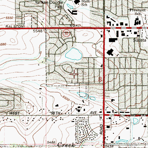 Topographic Map of Meadow Lake, CO