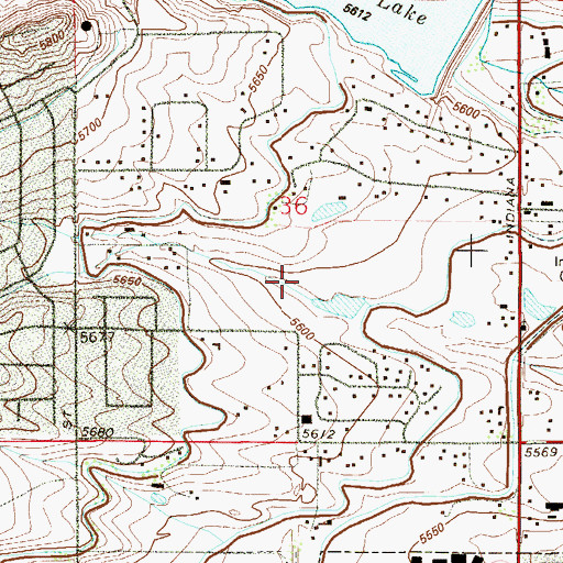 Topographic Map of Sherwood Farms, CO