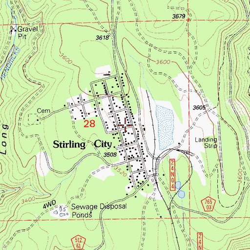 Topographic Map of Stirling City, CA