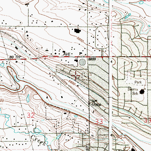 Topographic Map of Country View Estates, CO