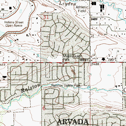 Topographic Map of Ralston Valley, CO