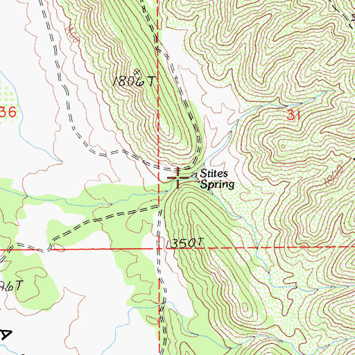 Topographic Map of Stites Spring, CA