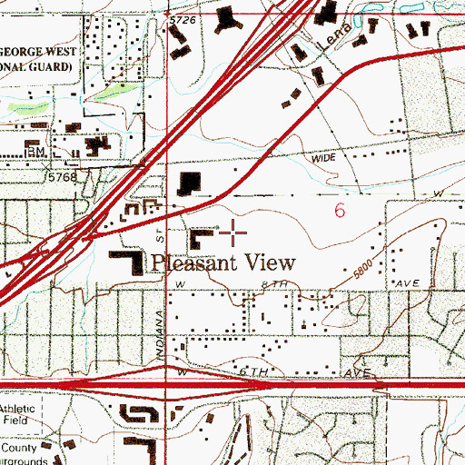 Topographic Map of Colorado Mills Mall Shopping Center, CO