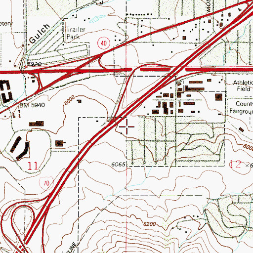 Topographic Map of Golden Heights Park, CO