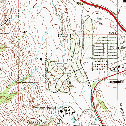 Topographic Map of Heritage Dells Park, CO