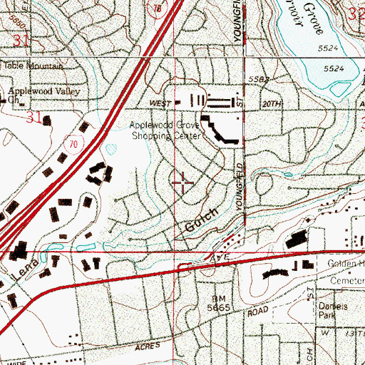 Topographic Map of Applewood Grove, CO