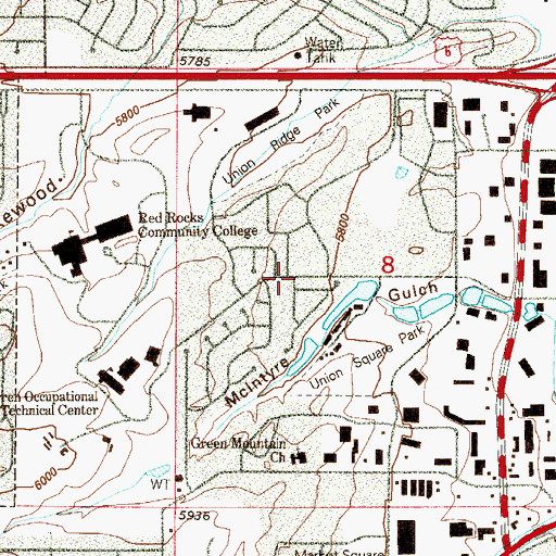 Topographic Map of College West Estates, CO