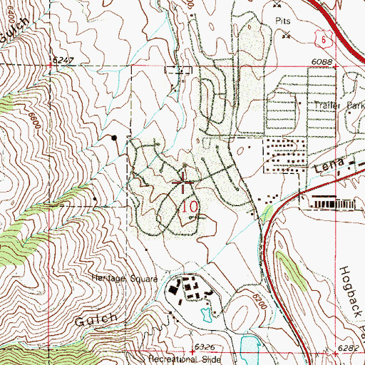 Topographic Map of Heritage Dells, CO