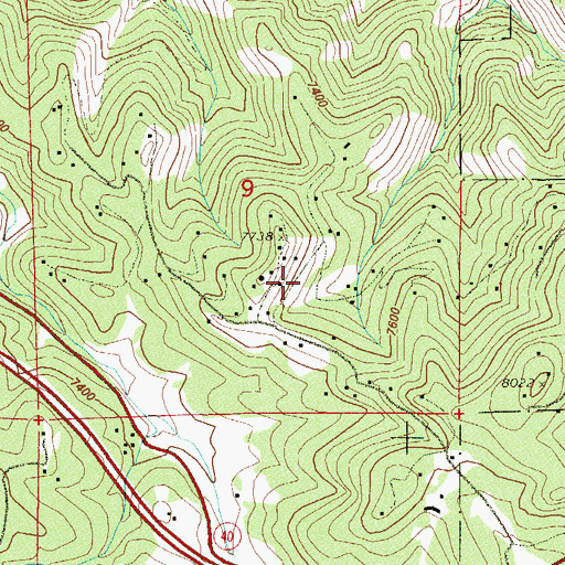 Topographic Map of Rainbow Hills, CO