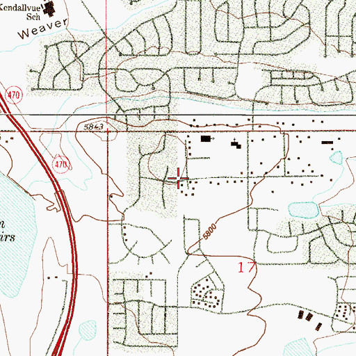 Topographic Map of Bellevue Acres, CO