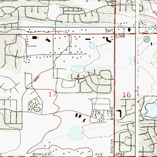 Topographic Map of Country West, CO