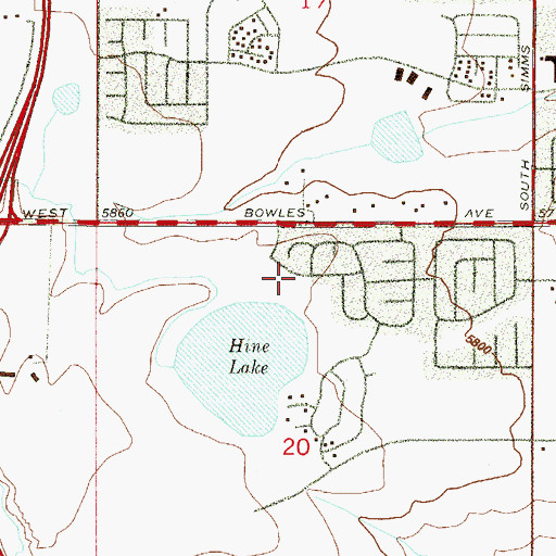 Topographic Map of West Meadows, CO