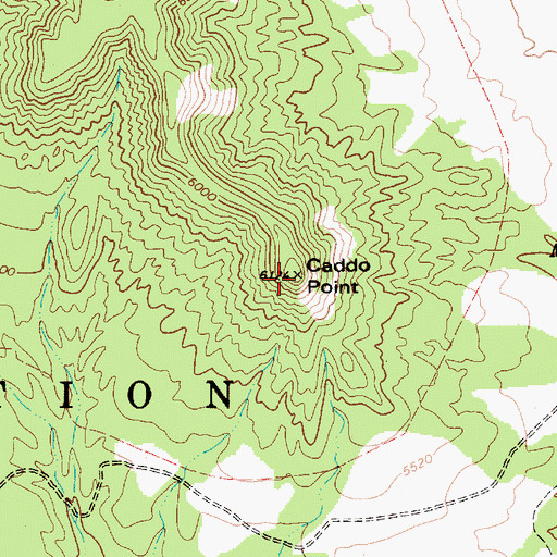 Topographic Map of Caddo Point, AZ