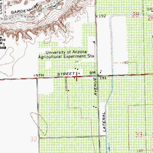 Topographic Map of Lateral B-2, AZ