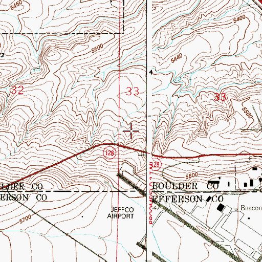 Topographic Map of Interlocken Office Park, CO
