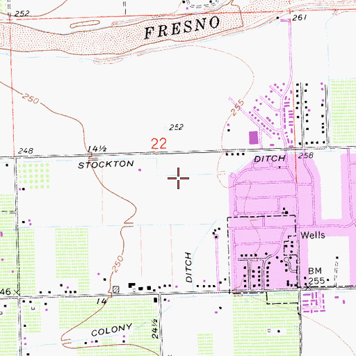 Topographic Map of Stockton Ditch, CA