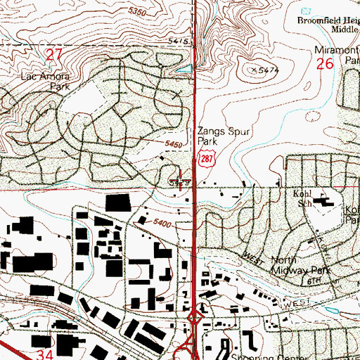 Topographic Map of Quest Academy, CO