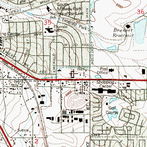 Topographic Map of Beautiful Savior Lutheran School, CO