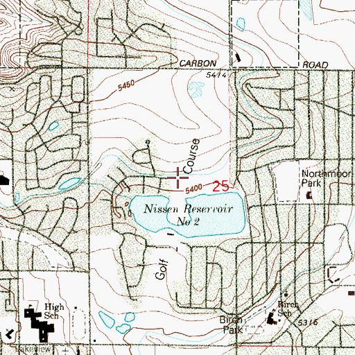 Topographic Map of Eagle Country Club, CO