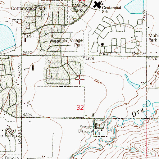 Topographic Map of Columbine Meadows Park, CO