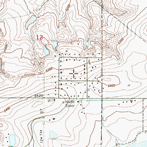 Topographic Map of Pony Estates, CO
