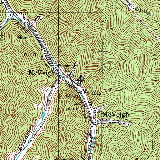 Topographic Map of Barn Hollow, KY