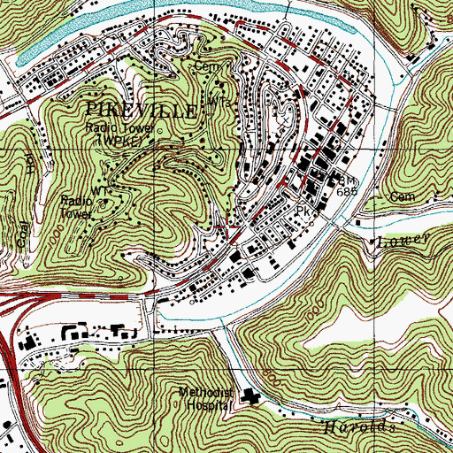 Topographic Map of Cline Hollow, KY